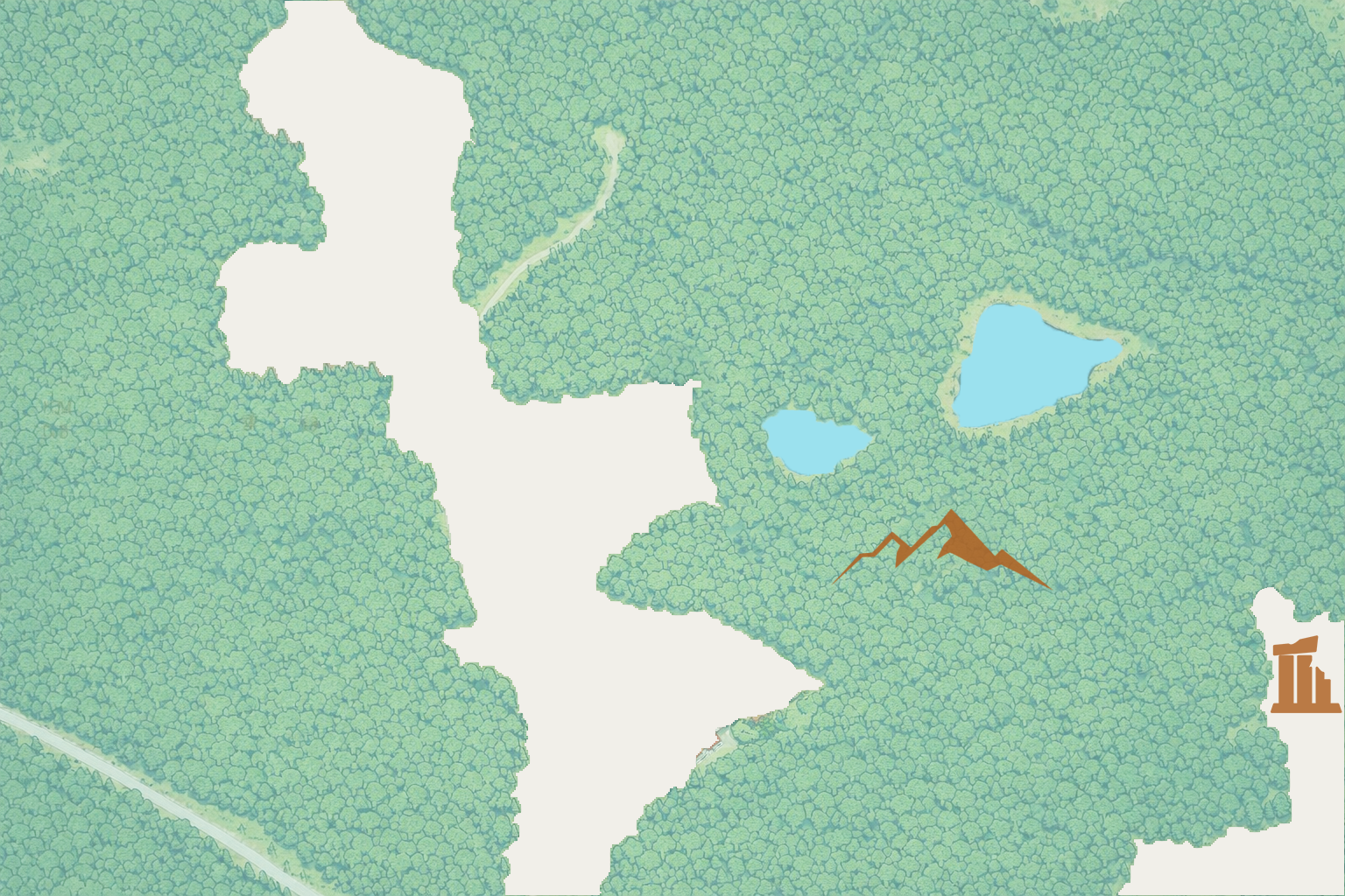 Map of the nature reserve with marked cameras